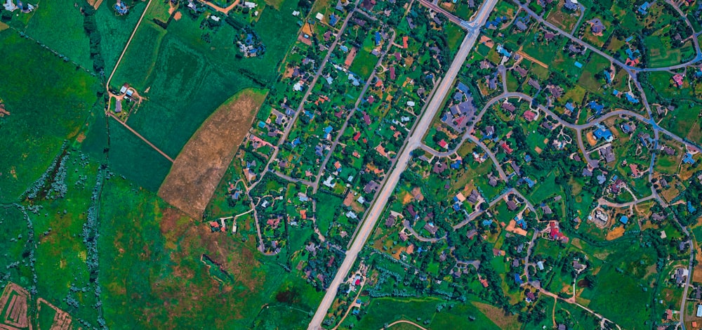 Fotografie der Stadt aus der Vogelperspektive