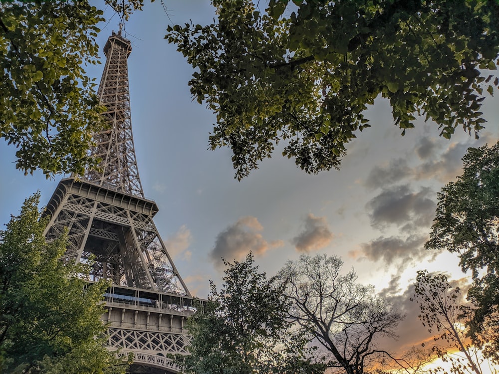 Eiffel Tower under blue sky