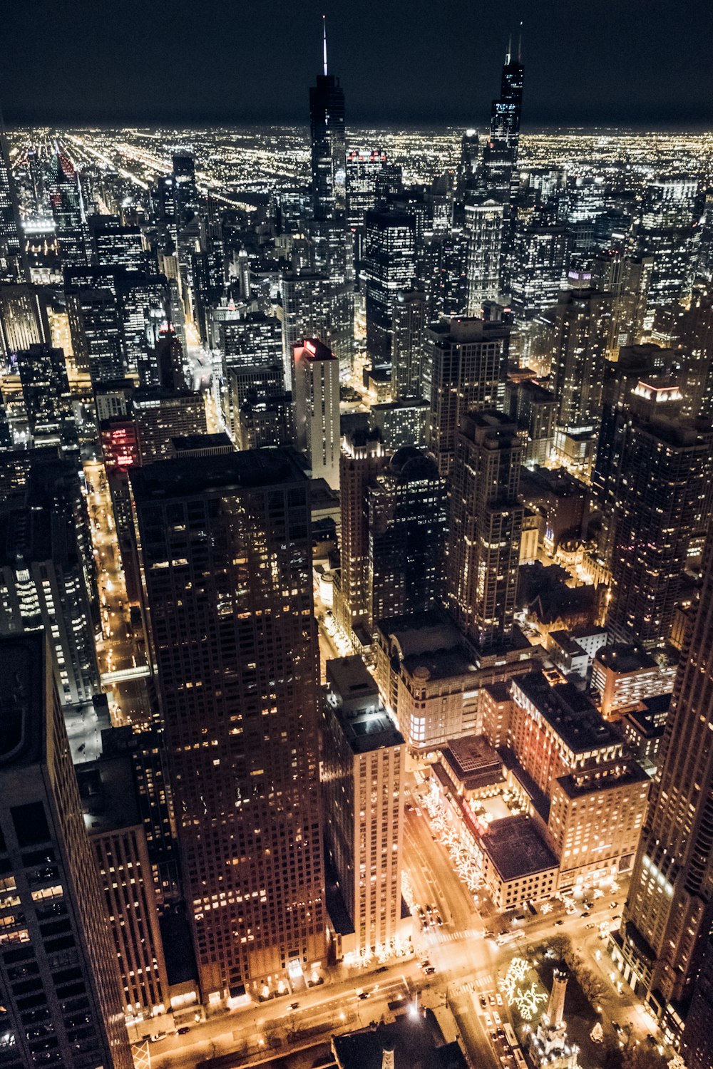 cityscape at night time