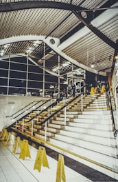 grey concrete staircase inside building