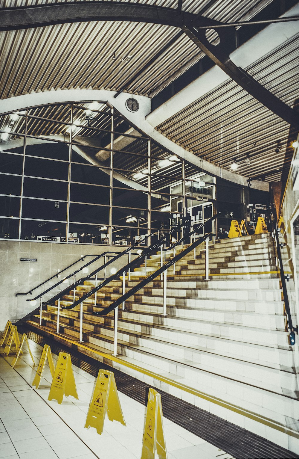 grey concrete staircase inside building