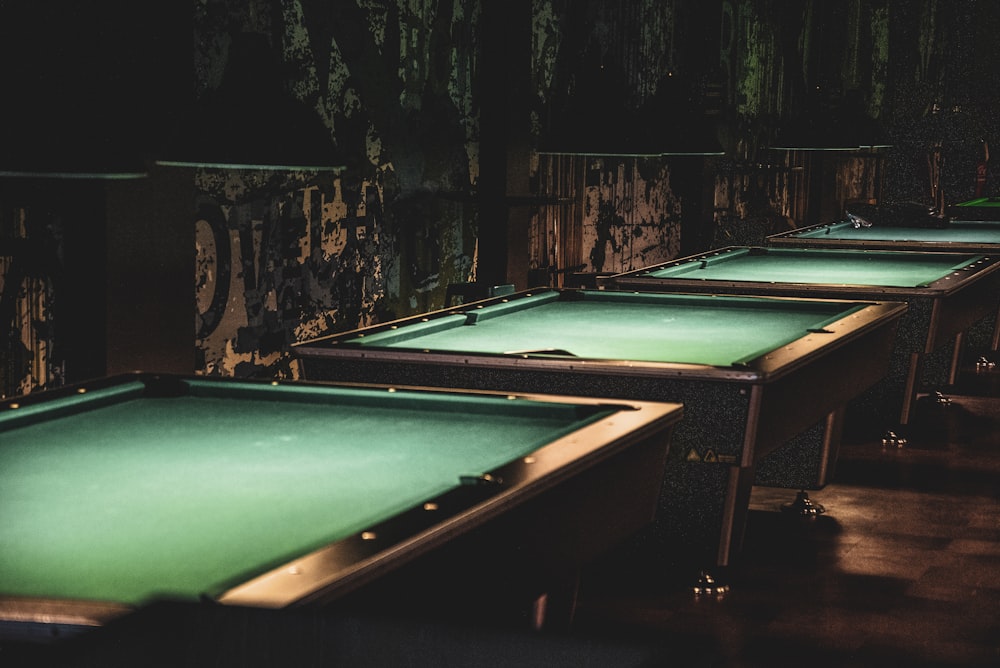 green pool table