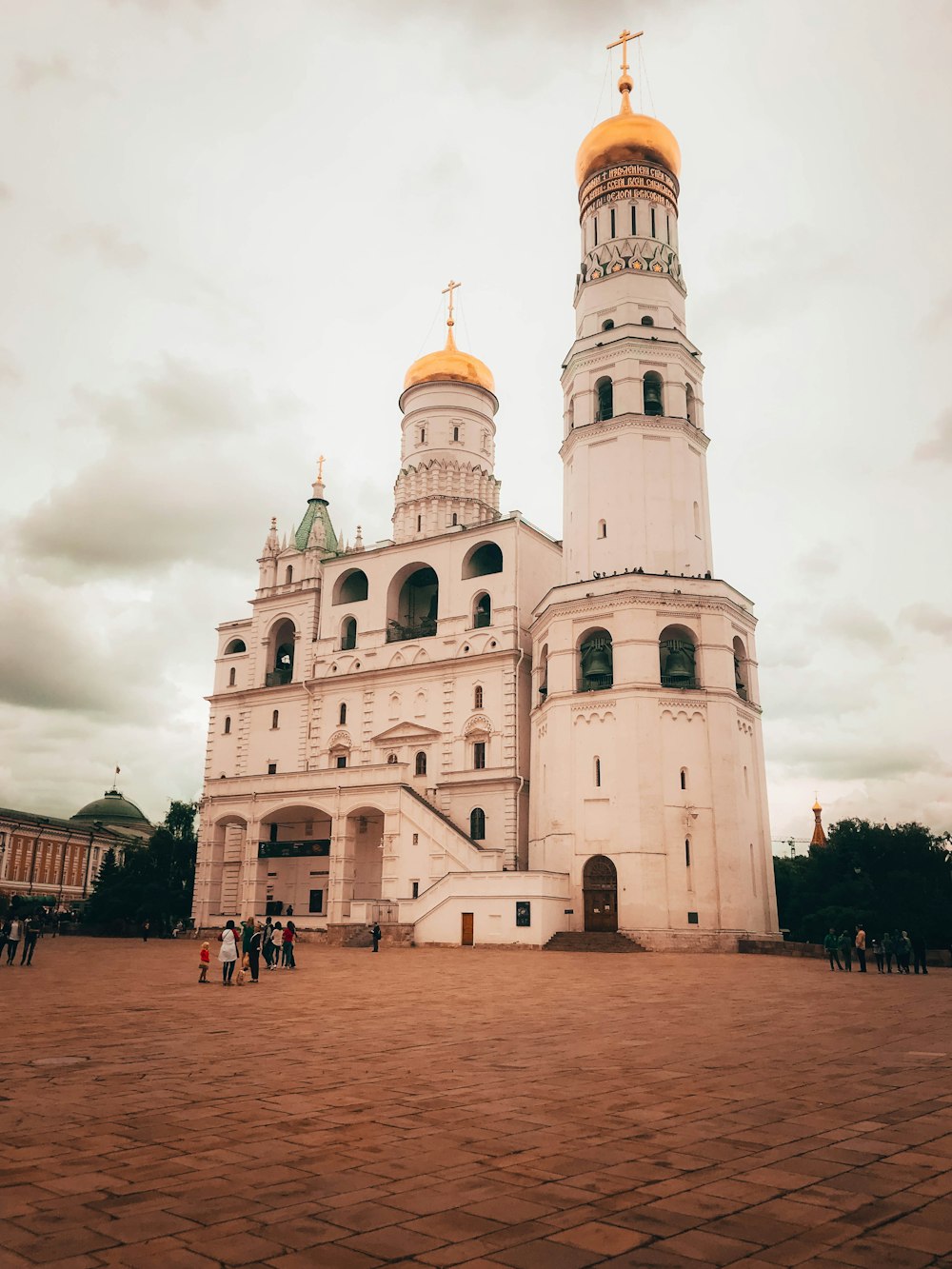 person standing in front of the cathedral