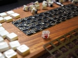 black keyboard on table