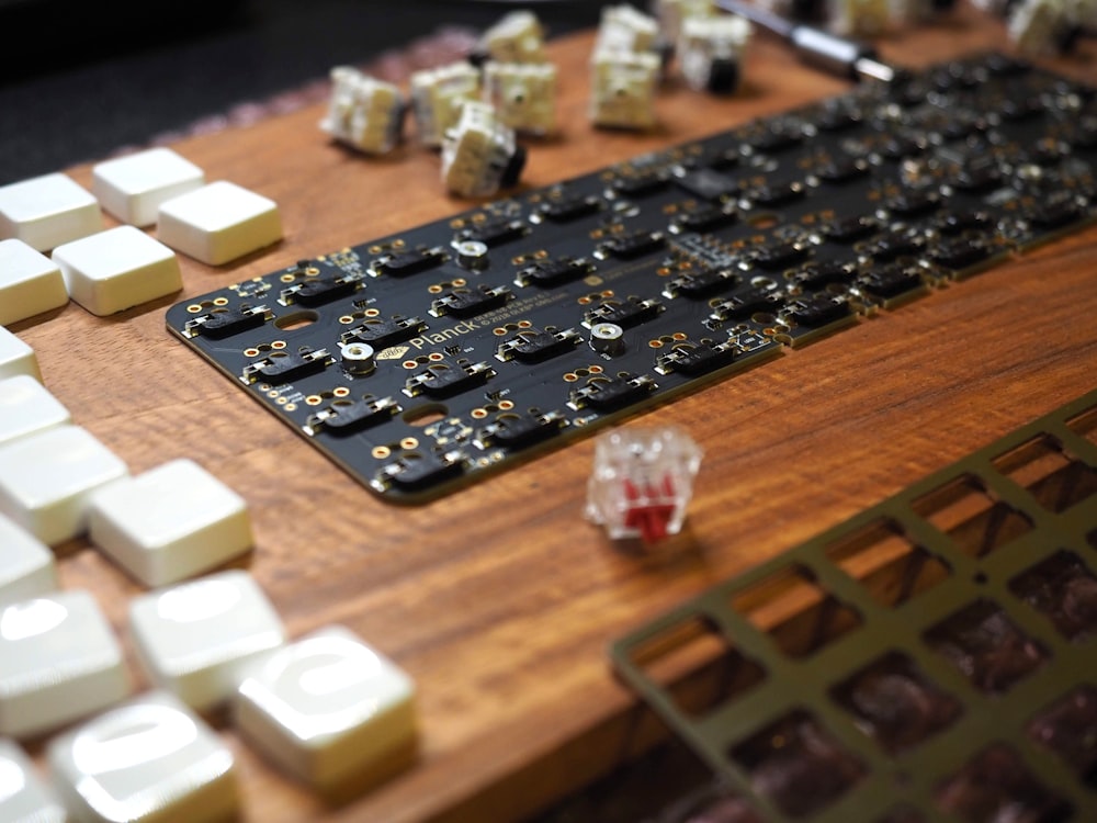 black keyboard on table