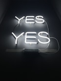 white yes LED signages