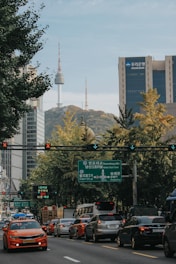 cars parked beside road