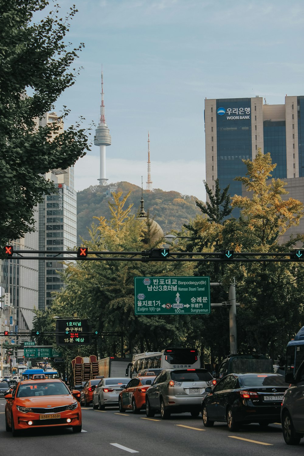 cars parked beside road