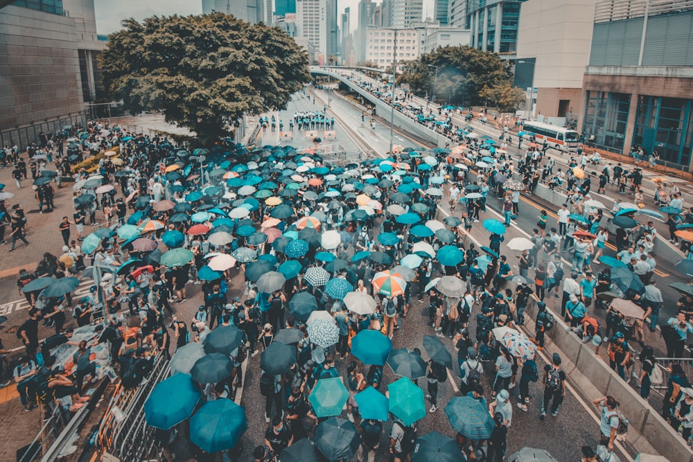 people under umbrella