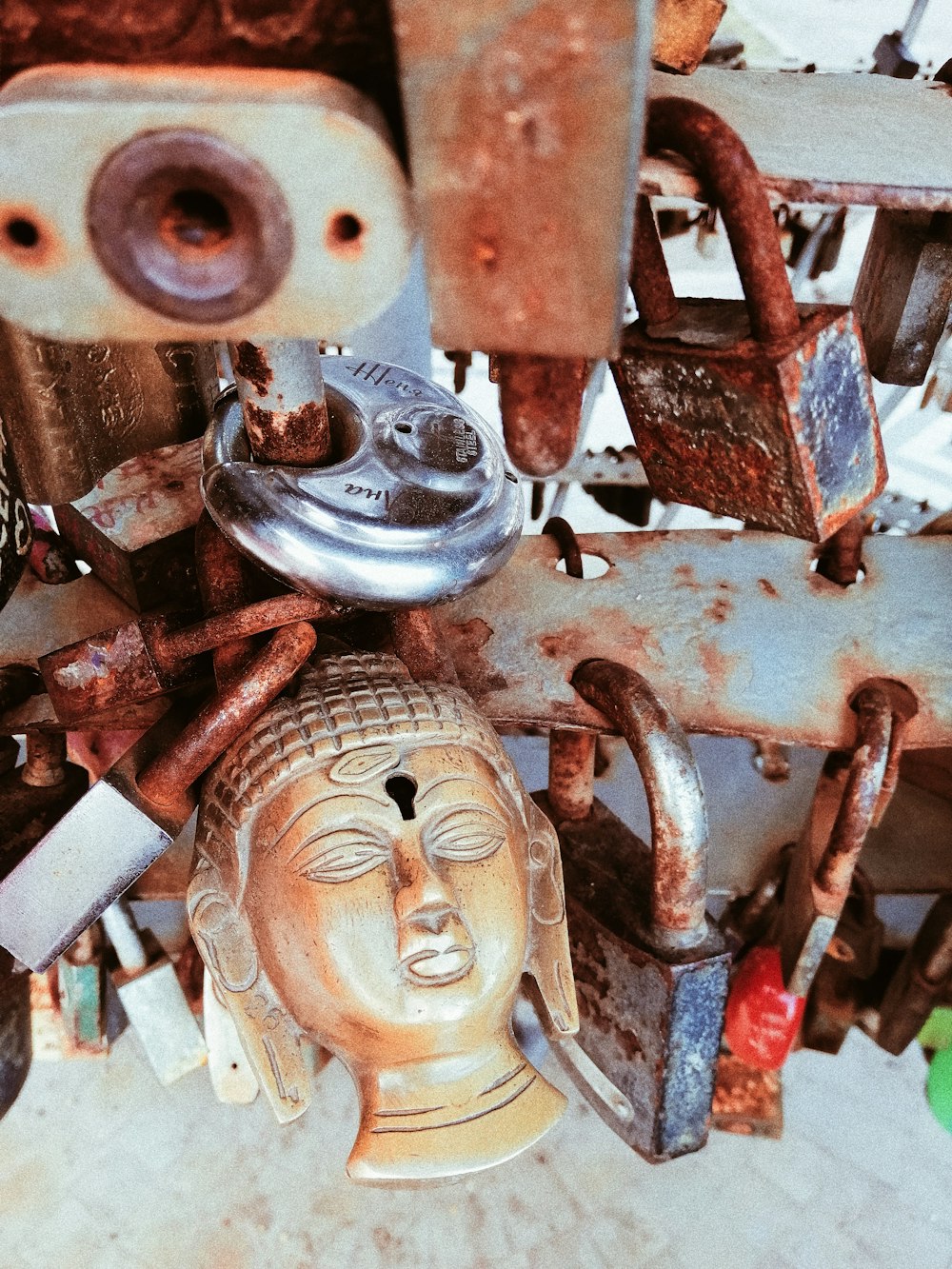 gold Buddha head statue