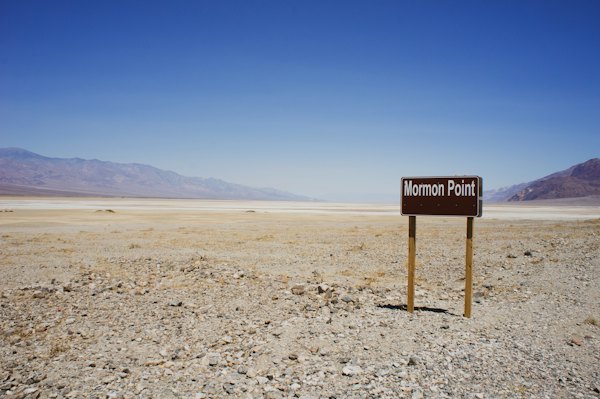 Mormon Point signage — Death Valley, United States