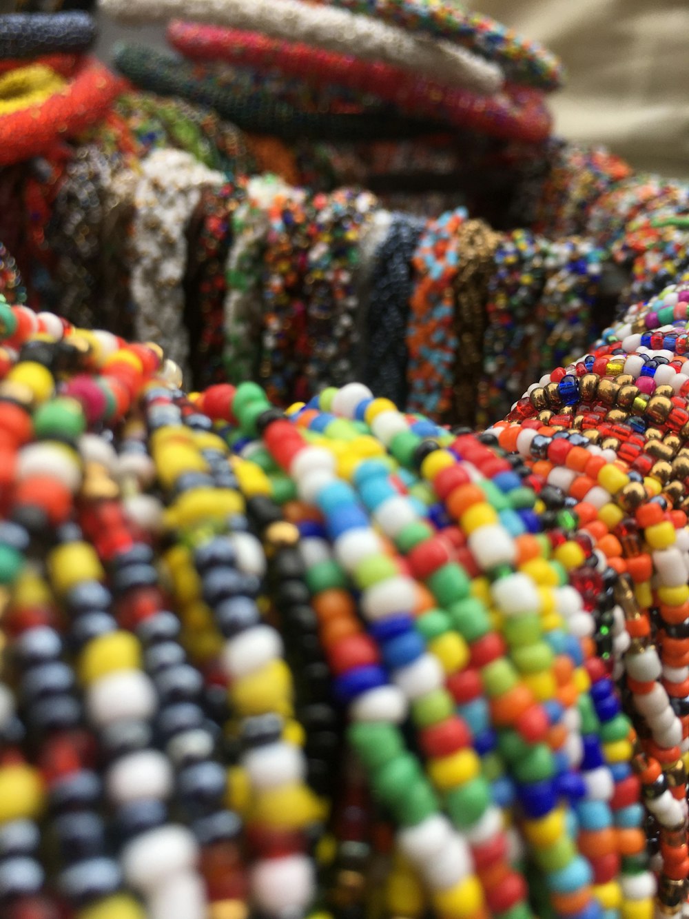 a close up of a bunch of bracelets