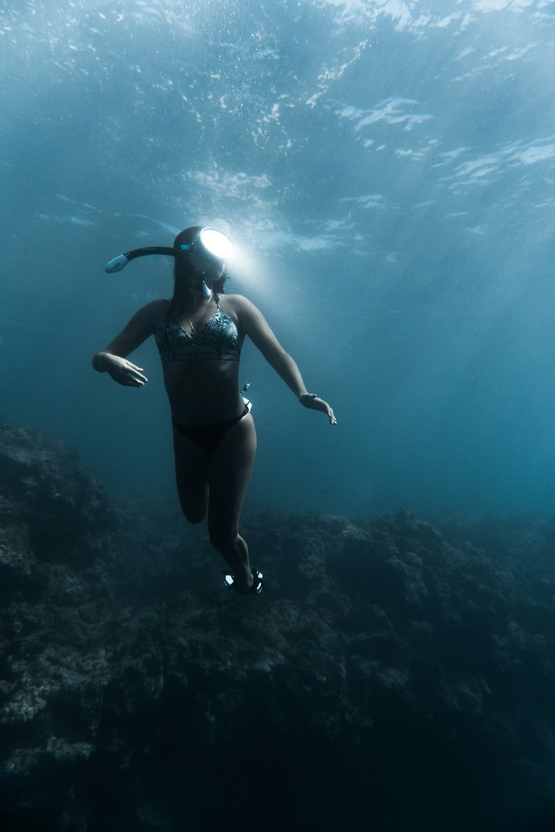 woman in free diving