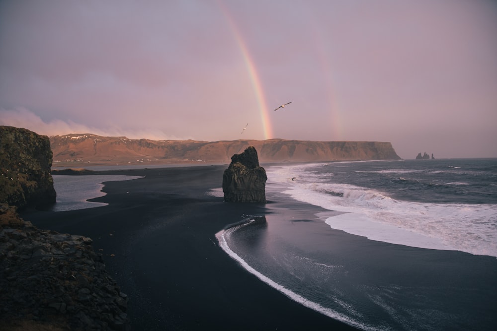 rock formation on beach