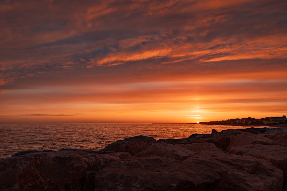 calm sea during golden hour