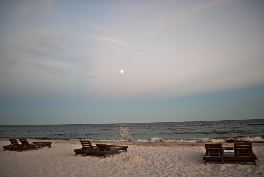 lounger on seashore