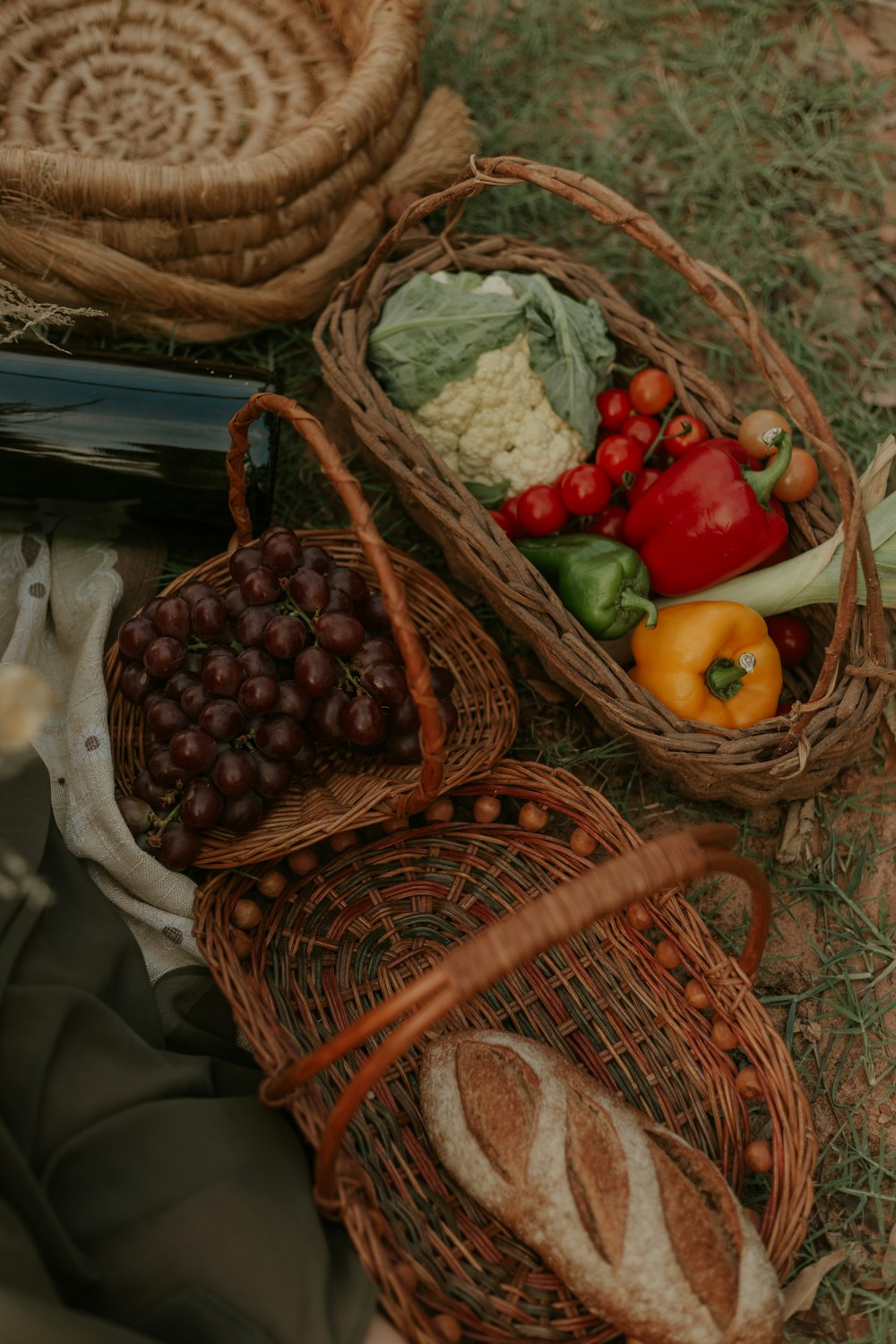 baskets of vegetables