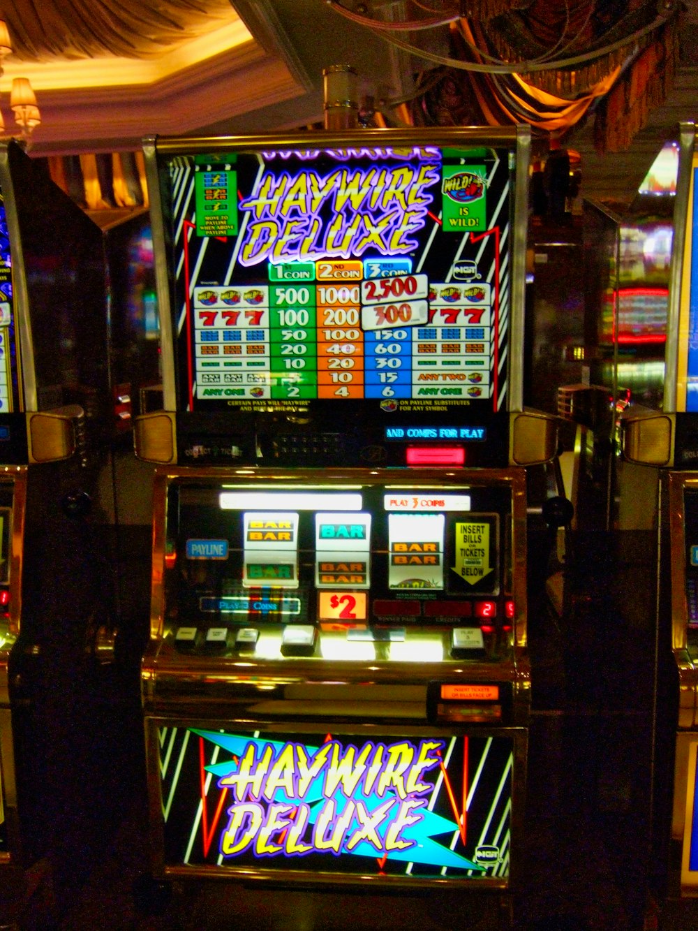 silver and black Haywire Deluxe slot machine