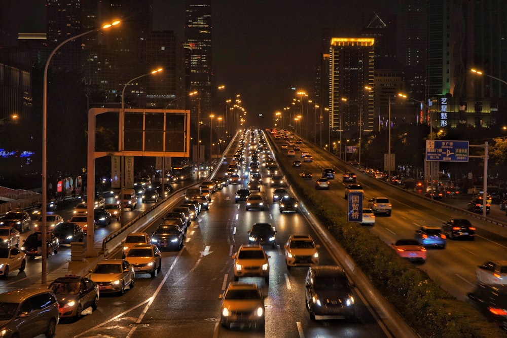 cars in street during nighttime