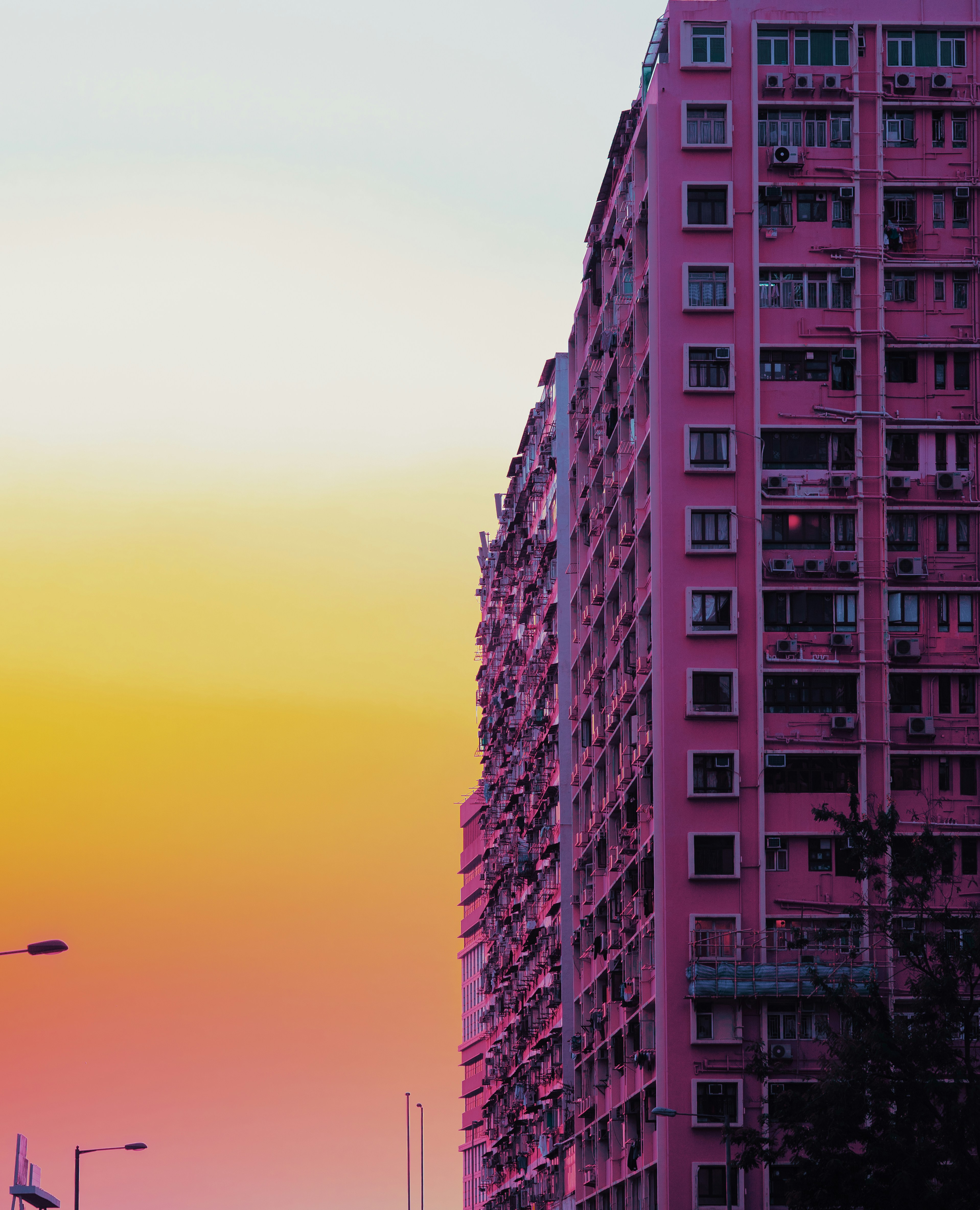 pink concrete building