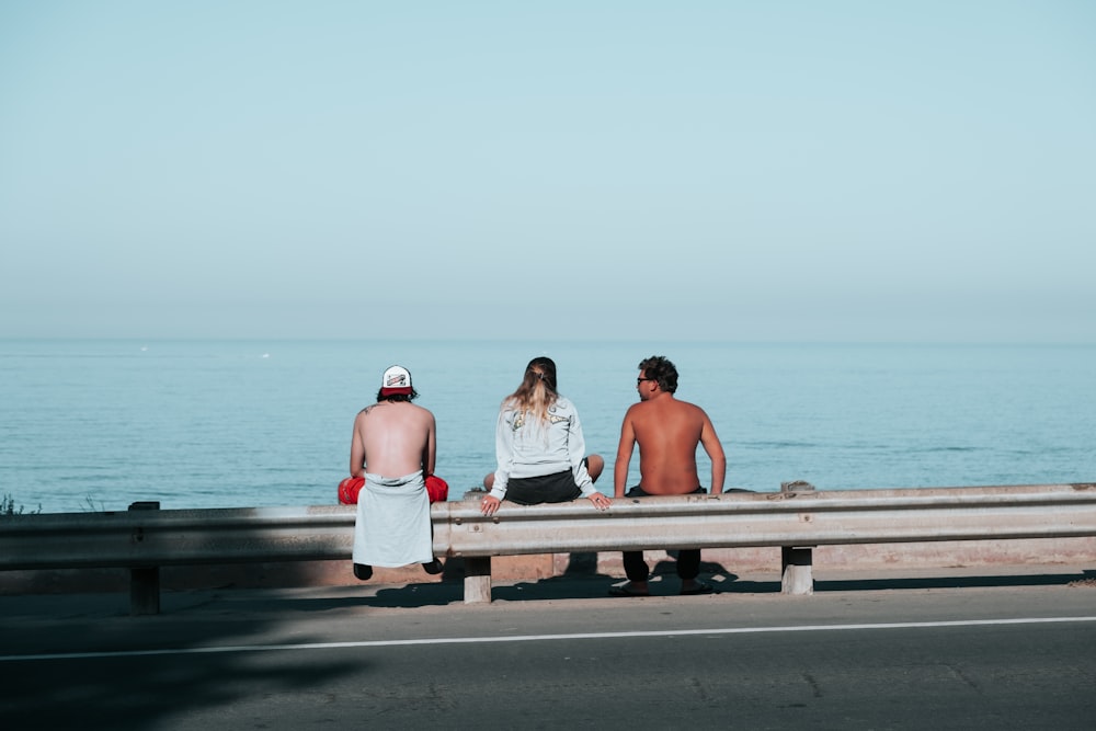 there person sitting near beach