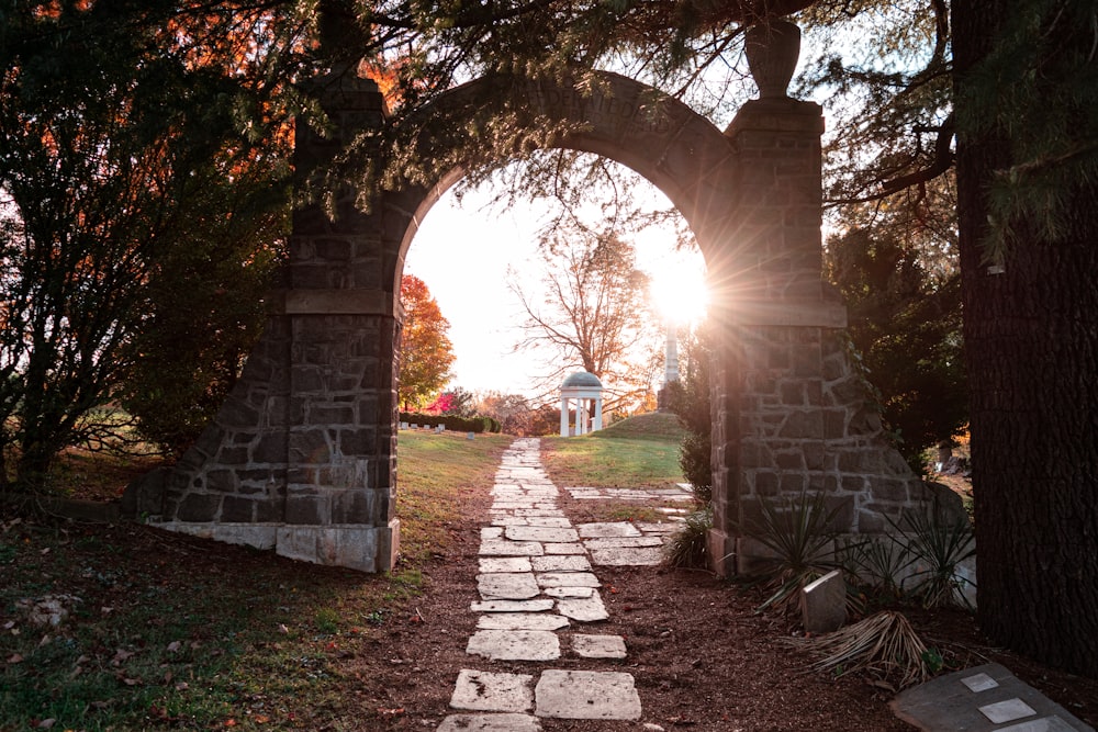 gray concrete arch