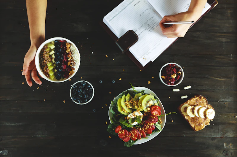Nutrient-dense meal photographed on a dark background
