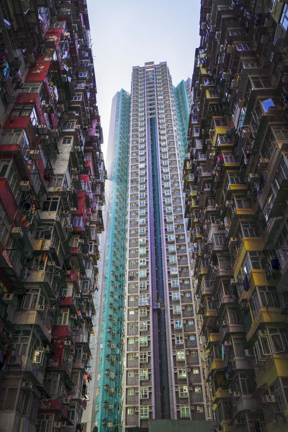 low-angle photograph of high-rise buildings