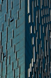 shallow focus photo of blue building
