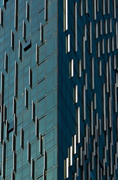 shallow focus photo of blue building