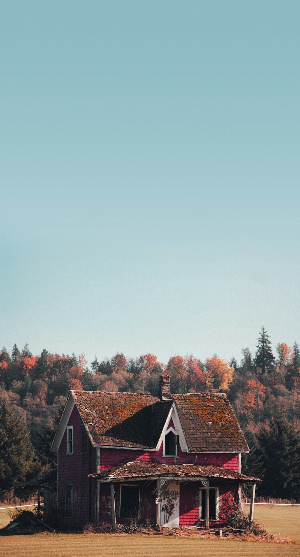 red and brown house