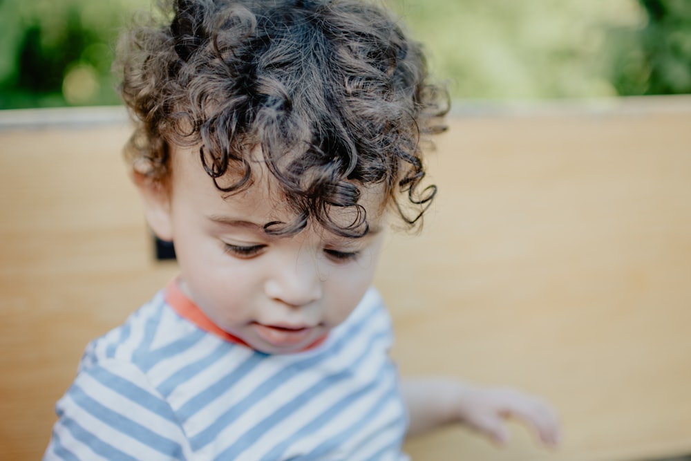 toddler's pink and gray striped shirt