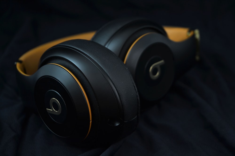 black and yellow Beats by Dr. Dre