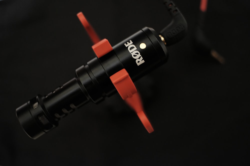 black and red Rode stabilizer