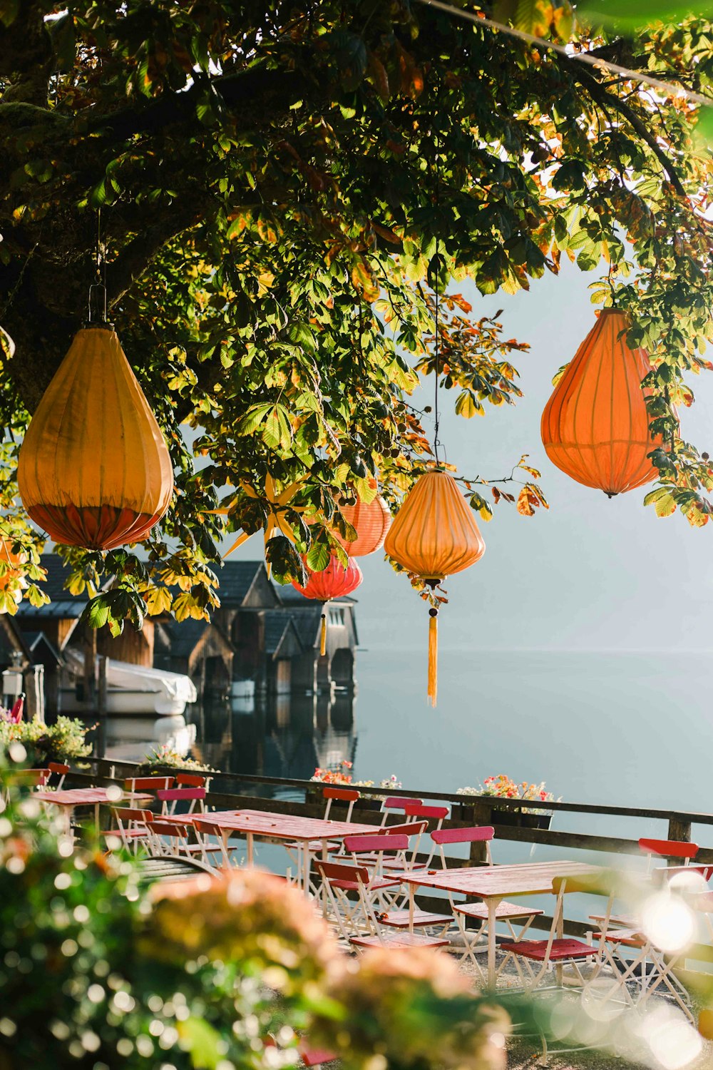 orange pendant lamps