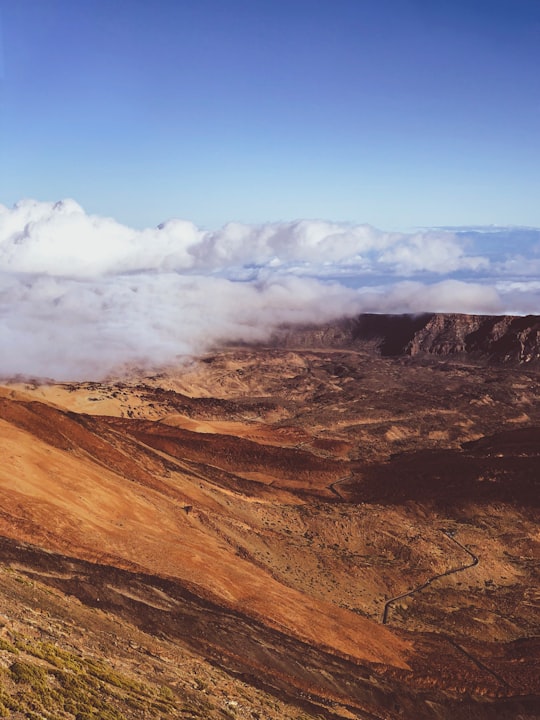 landscape field and sea of clouds in Teide National Park Spain
