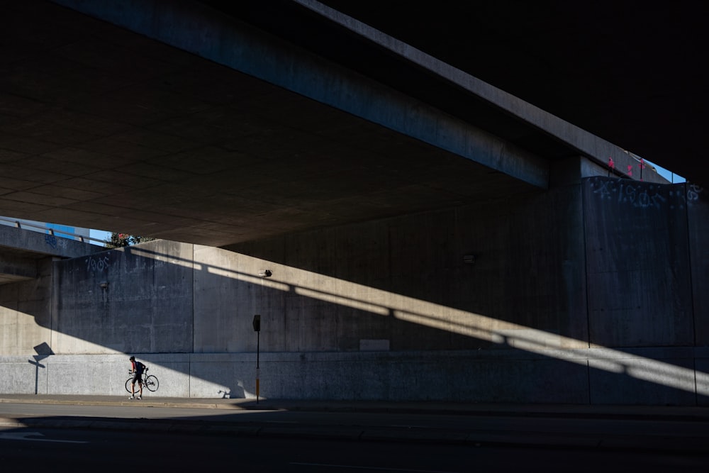 man walking near the building