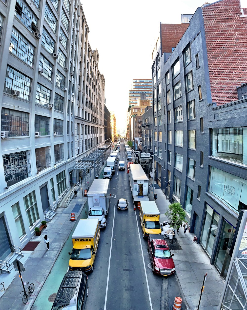 vehicles parked beside road