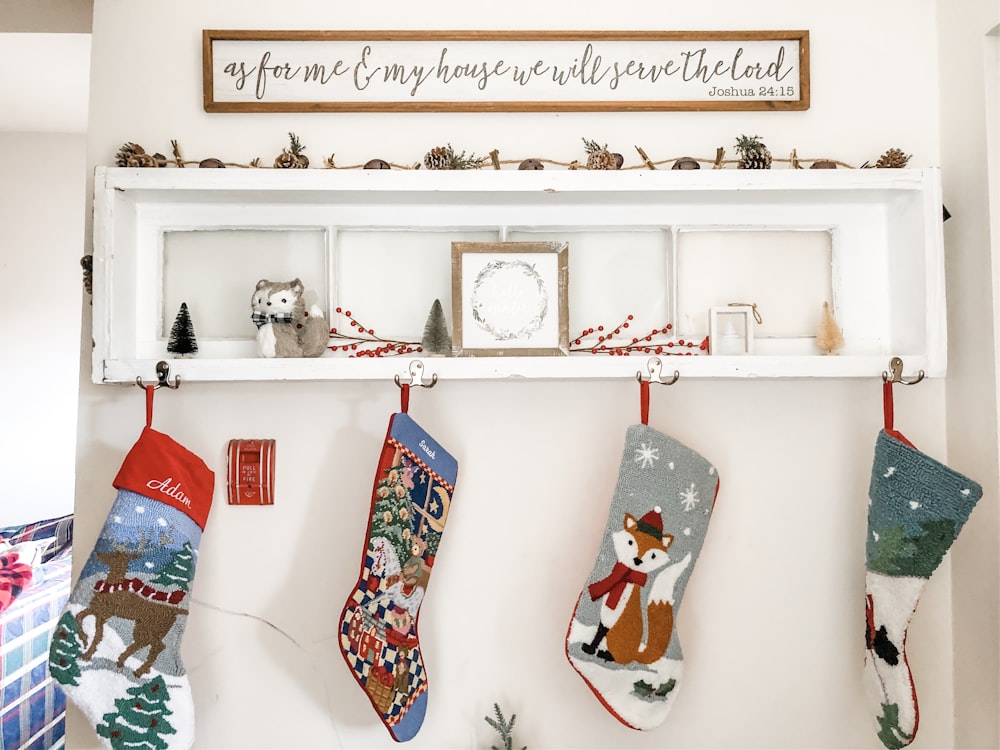 red and black Christmas stockings