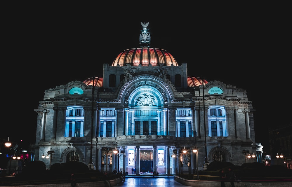 blue and white dome building