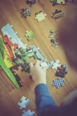 boy playing puzzle