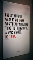 quote poster on wall