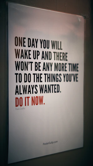 quote poster on wall