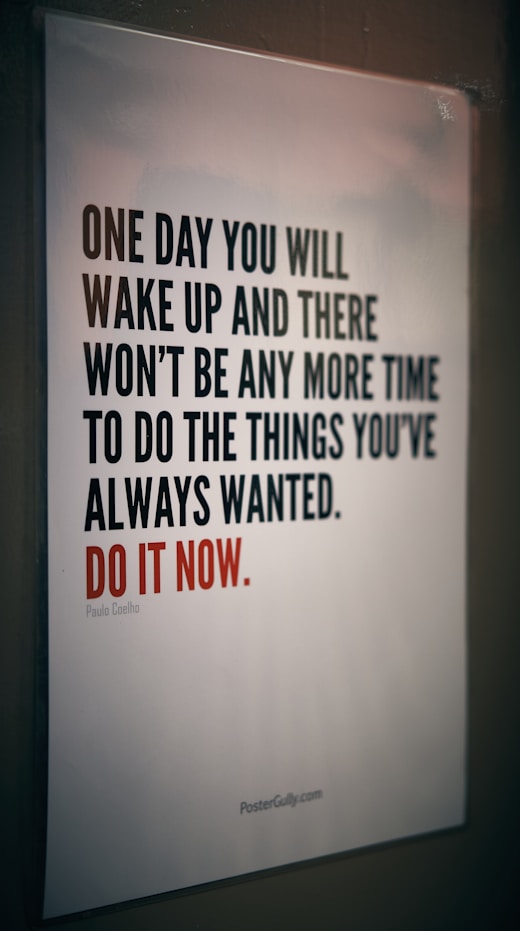 quote poster on wall