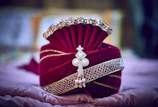 A close-up of a turban tied elegantly with detailed fabric texture.