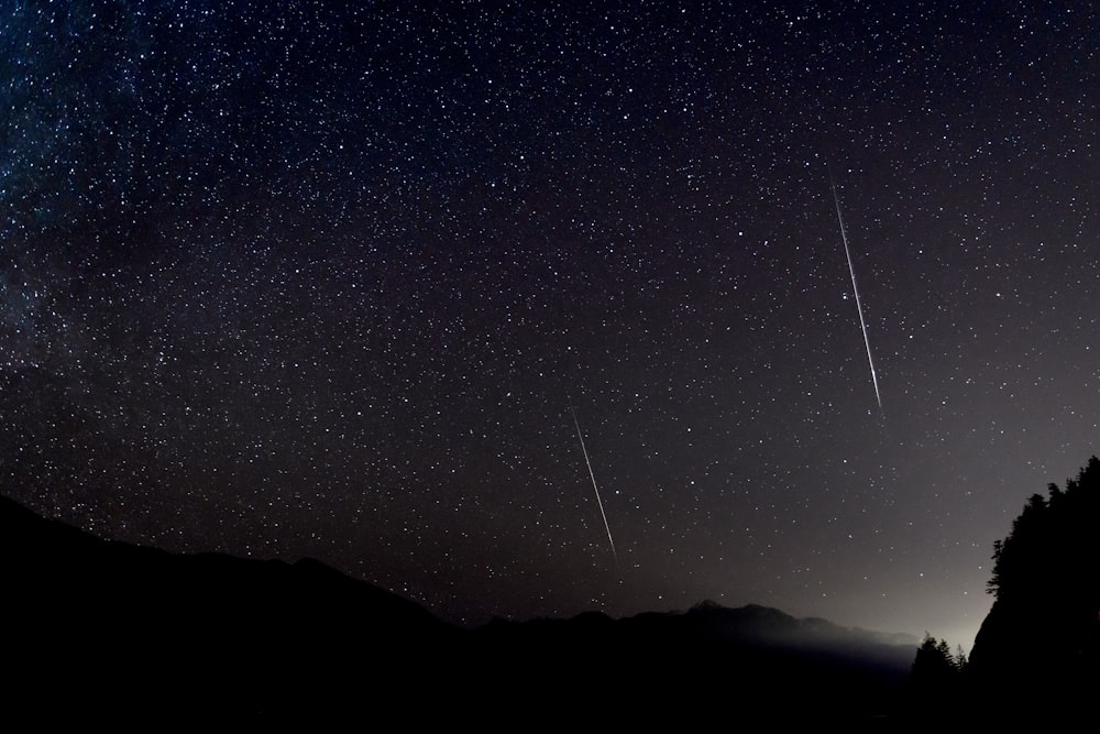 mountain during night photograph