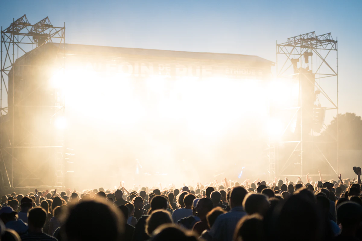 people watching concert during day