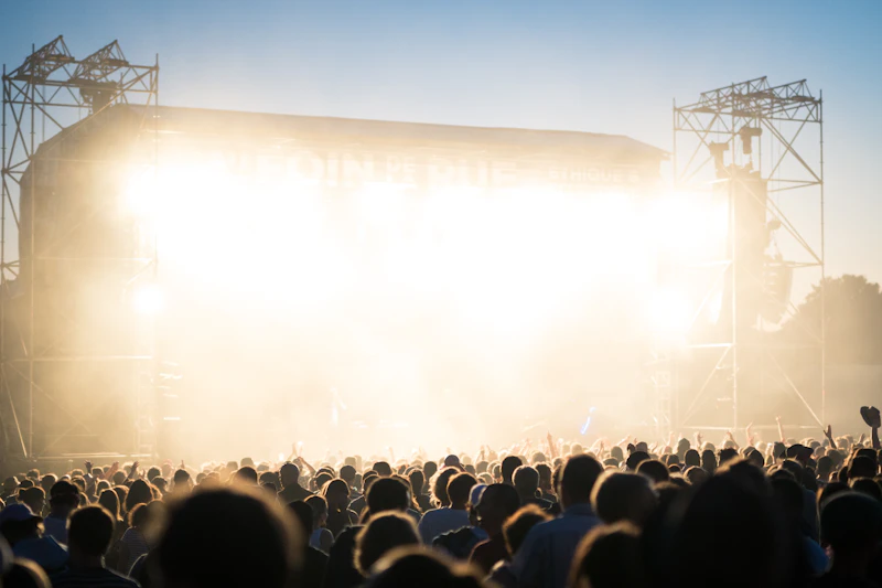 Crowd enjoying an outdoor park concert