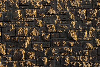 Exterior wall showcasing textured stone veneer with natural lighting.