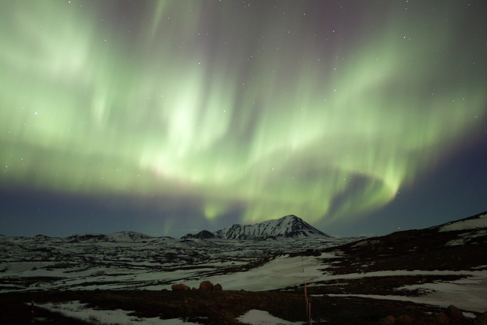 glacier mountains during night